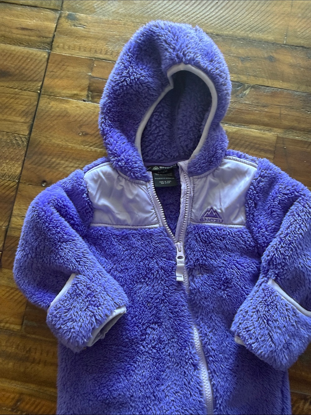 Snozu Purple Plush Hooded Sherpa One-Piece